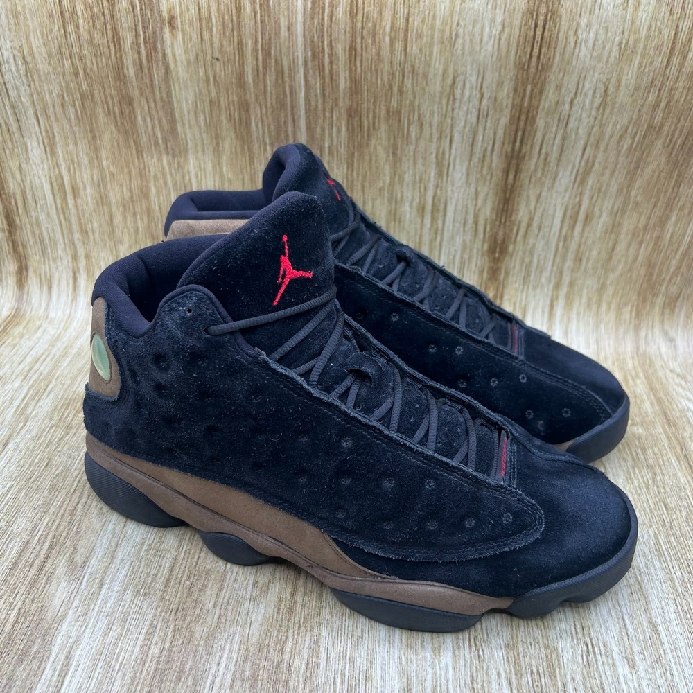 Nike Air Jordan 13 Retro Olive Men's Size 10.5 Black Suede Basketball 414571-006